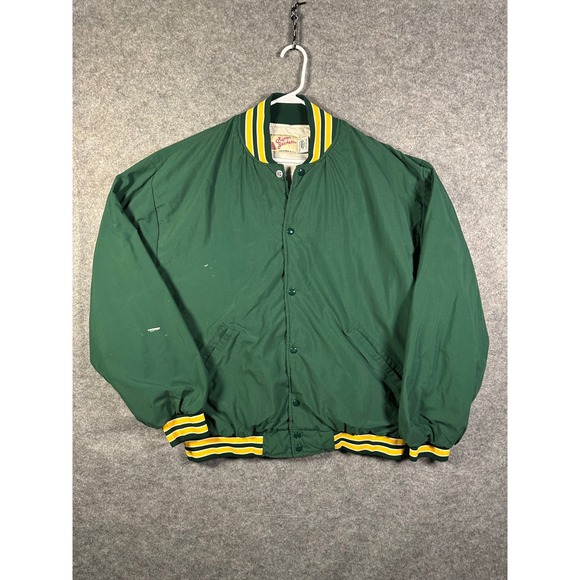 Ripon Jackets Other - Ripon Jackets Mens Green Yellow Stripe Letterman Style Bomber Jacket XXXL USA‎